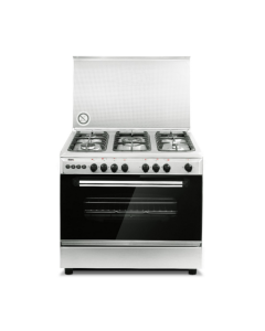 فرن غاز دورا 5 عيون 60×90 امان كامل سطح استيل جوانب سلفر مع مروحة (شبك عريض) - DGCRX9060A