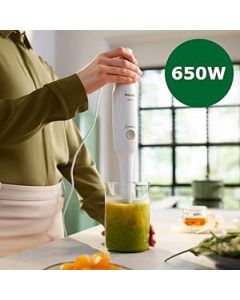 فيليبس خلاط يدوي ، سعة 500 مل ، ProMix ، الخلط و الخفق و الهرس ، شفرات فولاذية ، 650 واط ، ابيض - HR2531/01