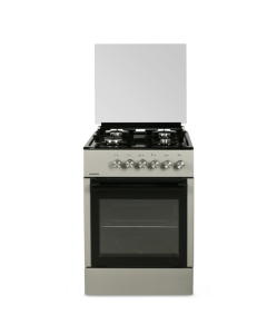 كومتل فرن غاز ، مقاس 57×57 سم ، 4 عيون ، أمان كامل ، مروحة داخلية ، اسود فضي ، تركي - LF66GG-40F