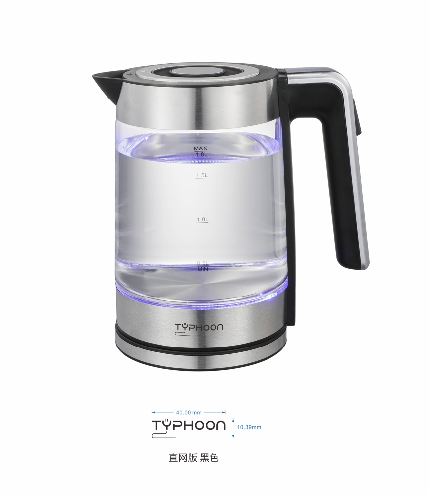 تايفون غلاية كهربائية ، 1.8 لتر ، زجاجي ، 2200 واط - TY-01-006