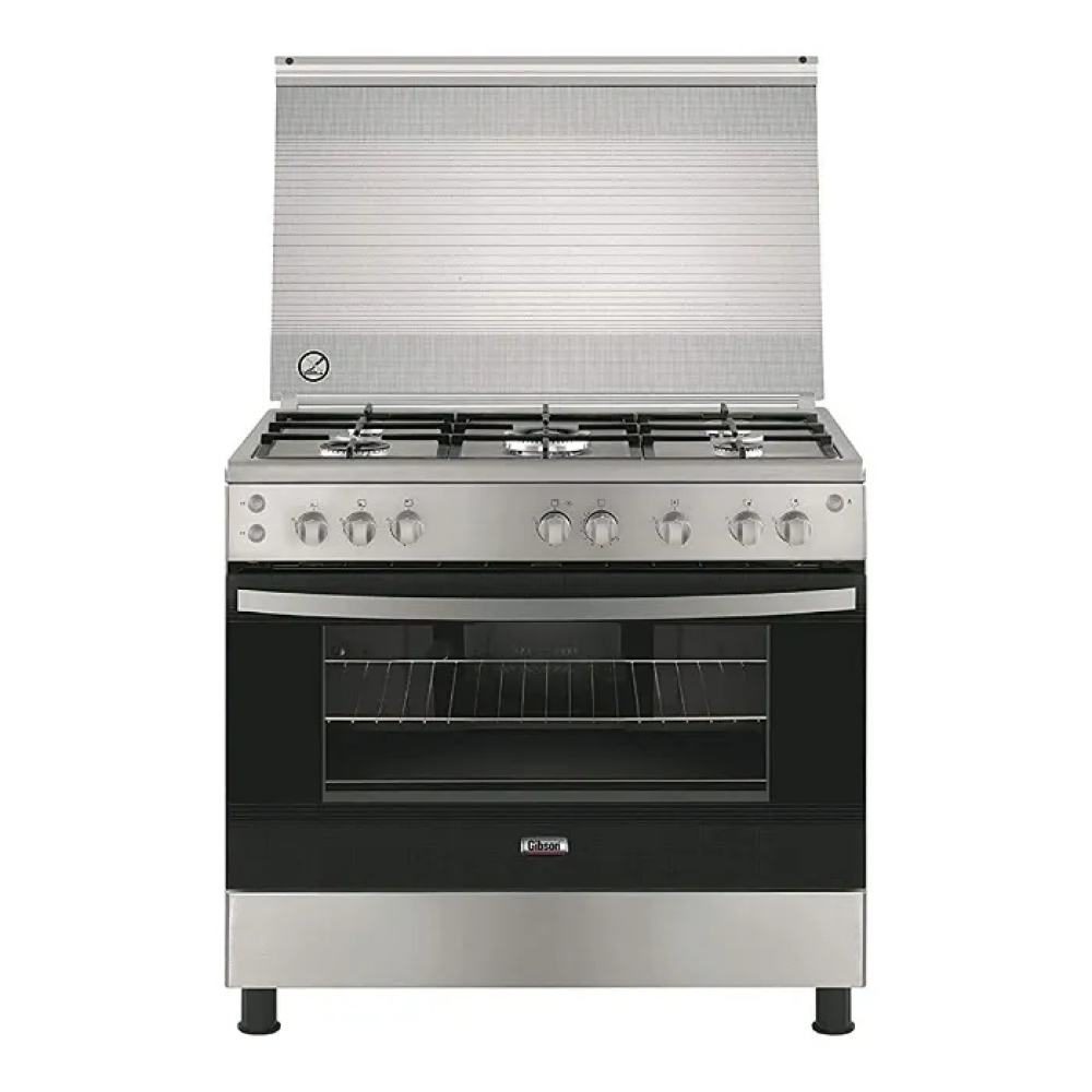 جيبسون فرن غاز ، مقاس 60×90 سم ، 5 عيون ، أمان كامل ، شواية داخلية ، استيل - GCG91226XA - GCG91226XA(ME)